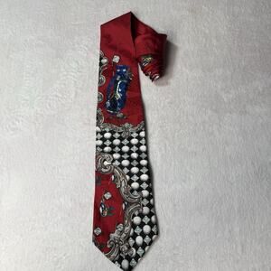 Vintage Tabasco Neck Tie Golf Clubs Balls Theme Multi-Colored 100% Silk USA New